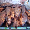 Копчёный окунь только что из коптилки