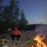 Поздний ужин у костерка.